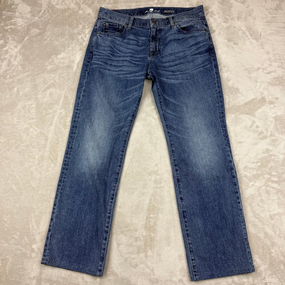 7‎ For All Mankind Austyn Jeans Relaxed Straight Leg Men's Pants Sz 33 (35x30.5) - Picture 1 of 10